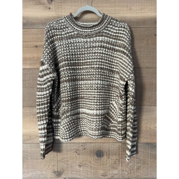 Rails Echo Chunky Roll Neck Pullover Sweater in Brown Striped Womens Size L - Picture 5 of 9